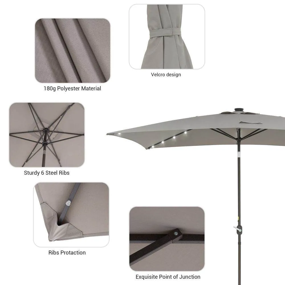 SONKUKI LED 10 x 6.5Ft  Market Umbrellas