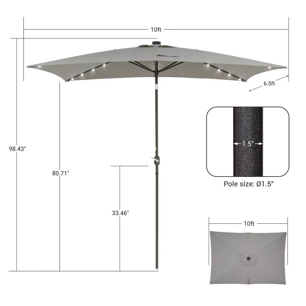 SONKUKI LED 10 x 6.5Ft  Market Umbrellas
