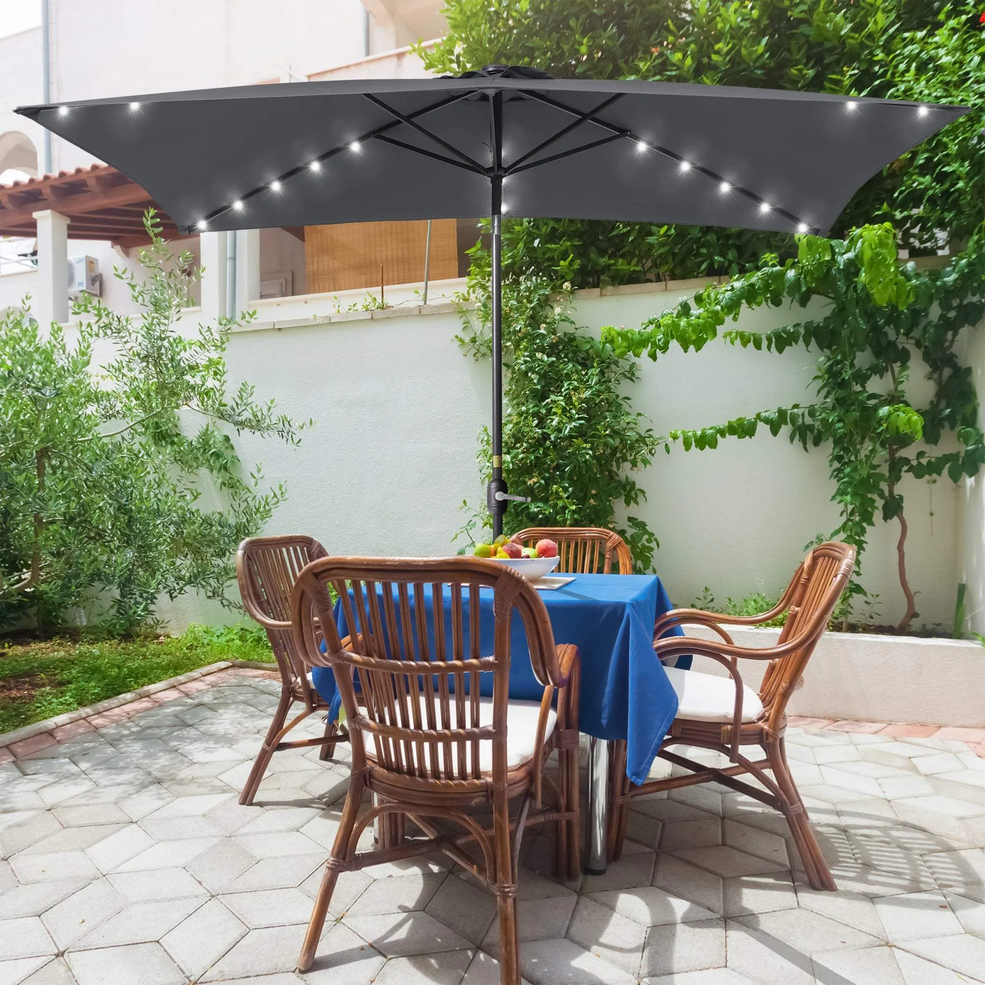 SONKUKI LED 10 x 6.5Ft  Market Umbrellas