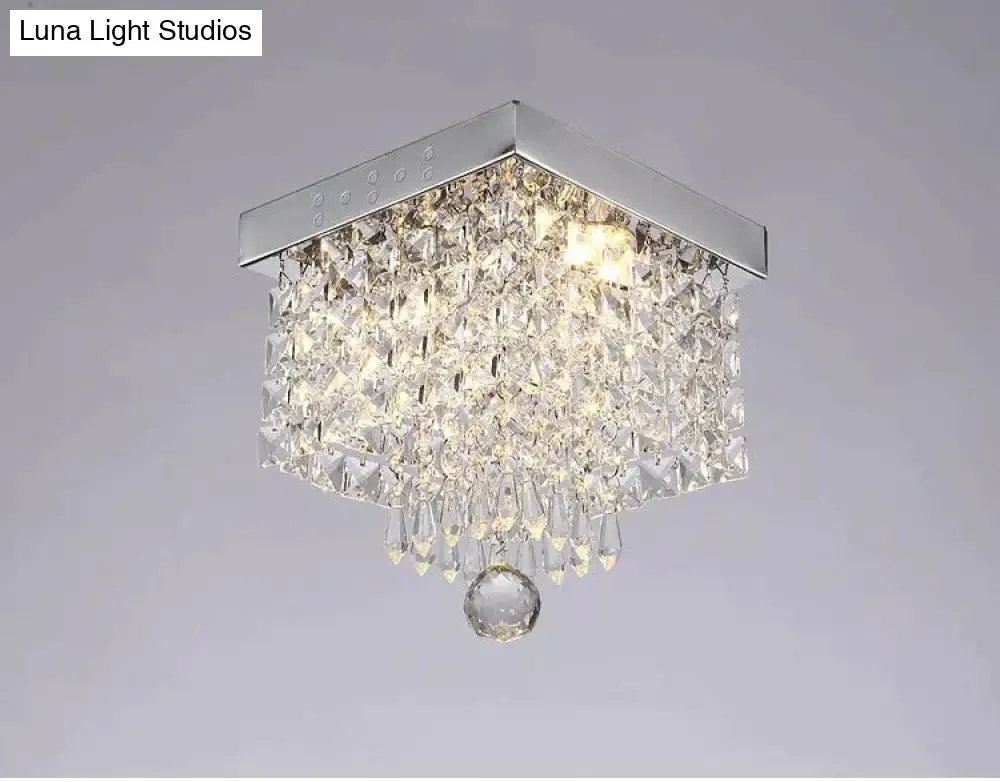 Square simple aisle living room LED ceiling crystal lamp balcony entrance corridor corridor aisle lamp creative ceiling lamp