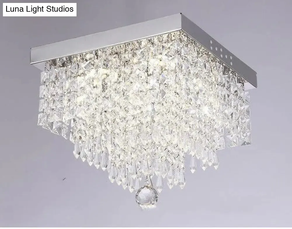 Square simple aisle living room LED ceiling crystal lamp balcony entrance corridor corridor aisle lamp creative ceiling lamp
