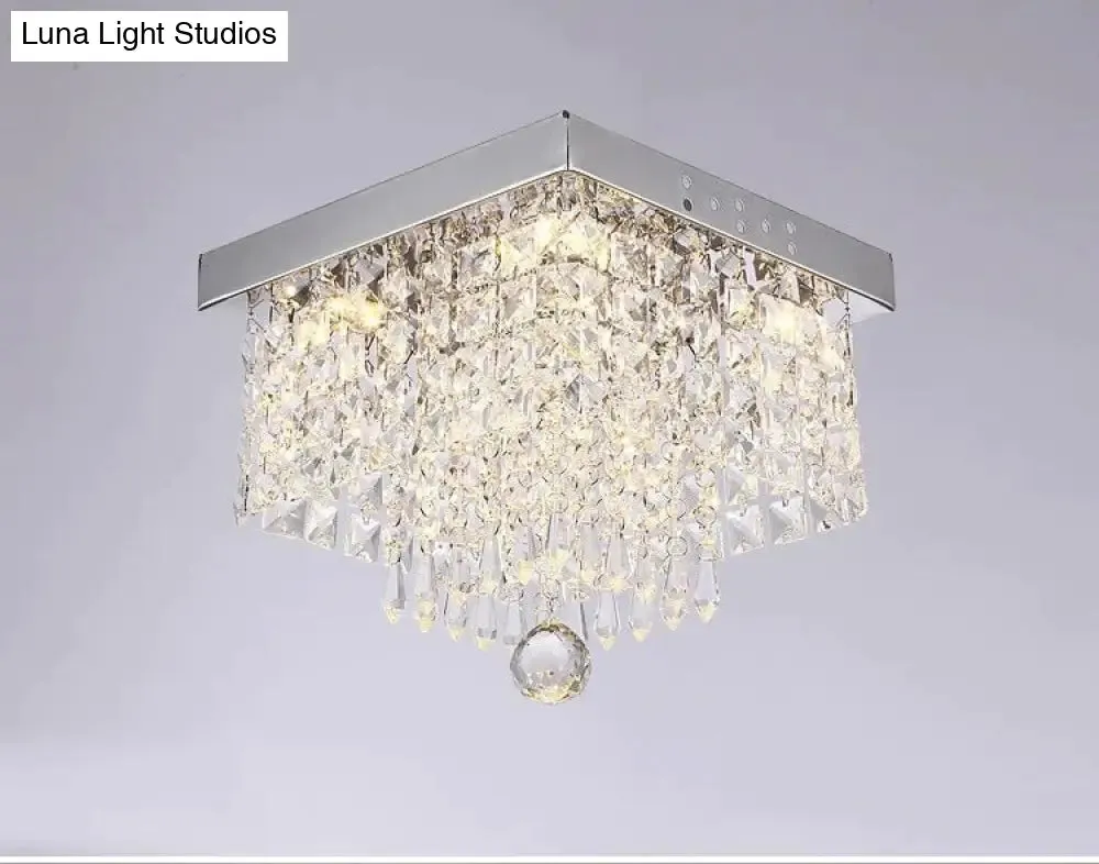 Square simple aisle living room LED ceiling crystal lamp balcony entrance corridor corridor aisle lamp creative ceiling lamp