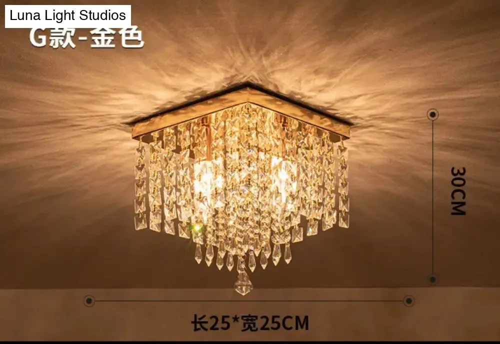 Square simple aisle living room LED ceiling crystal lamp balcony entrance corridor corridor aisle lamp creative ceiling lamp