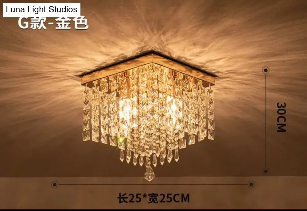 Square simple aisle living room LED ceiling crystal lamp balcony entrance corridor corridor aisle lamp creative ceiling lamp