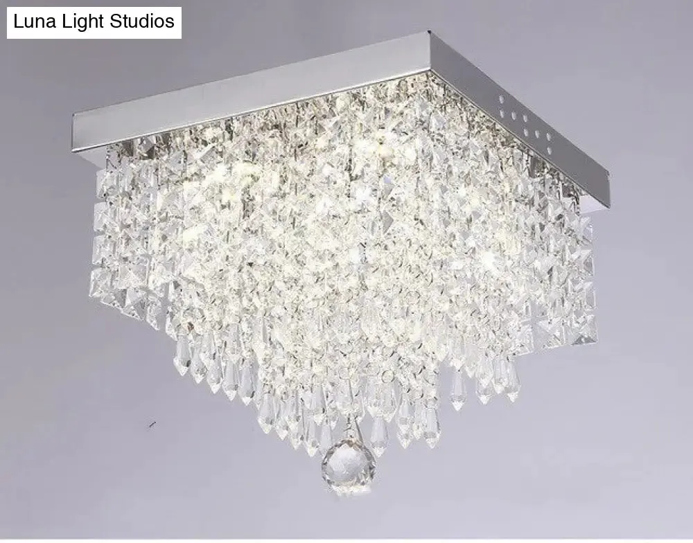 Square simple aisle living room LED ceiling crystal lamp balcony entrance corridor corridor aisle lamp creative ceiling lamp