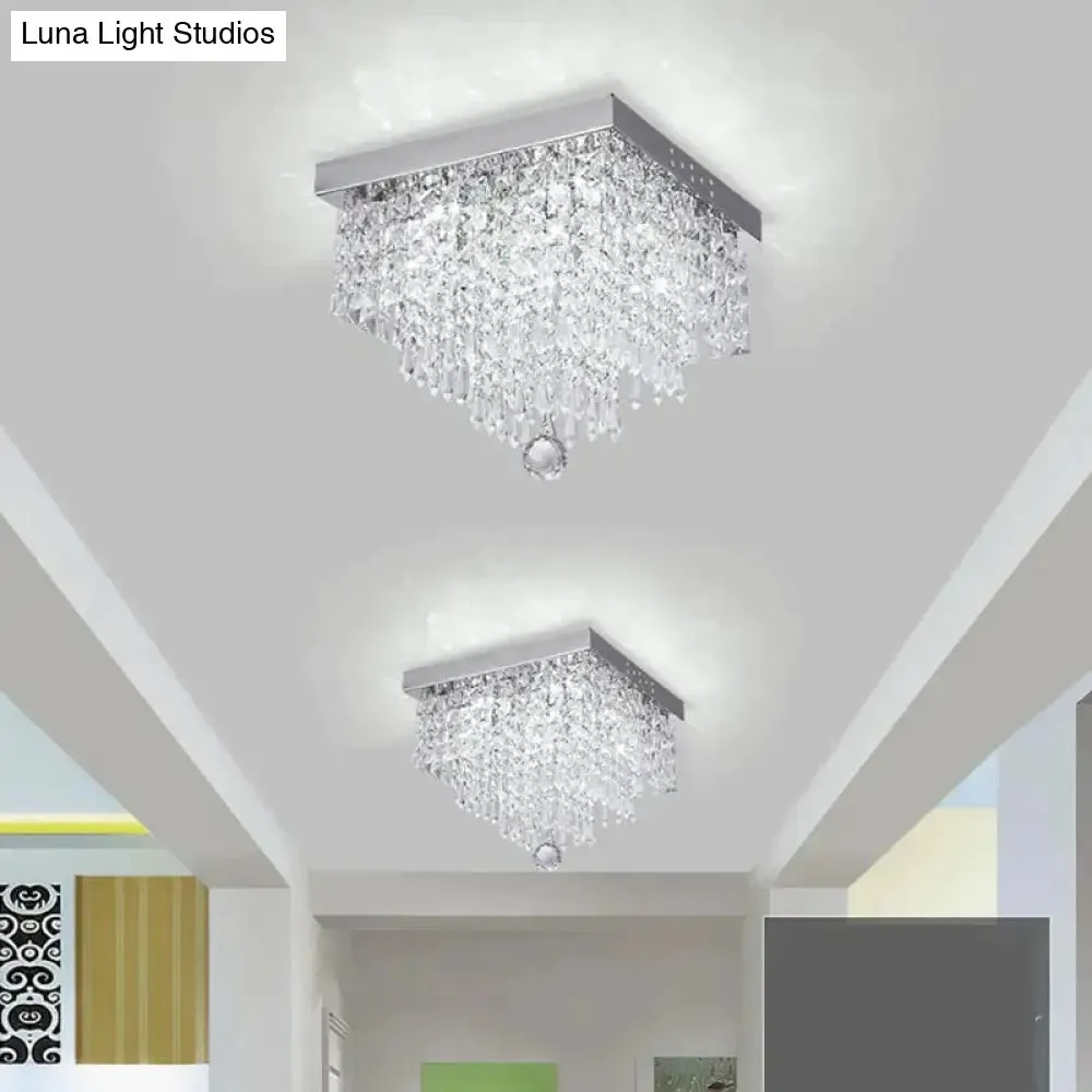 Square simple aisle living room LED ceiling crystal lamp balcony entrance corridor corridor aisle lamp creative ceiling lamp