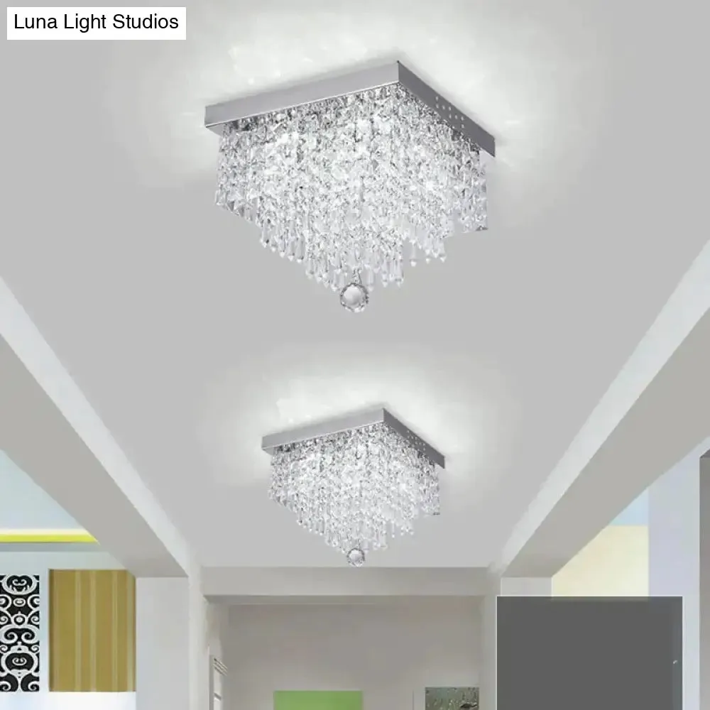 Square simple aisle living room LED ceiling crystal lamp balcony entrance corridor corridor aisle lamp creative ceiling lamp