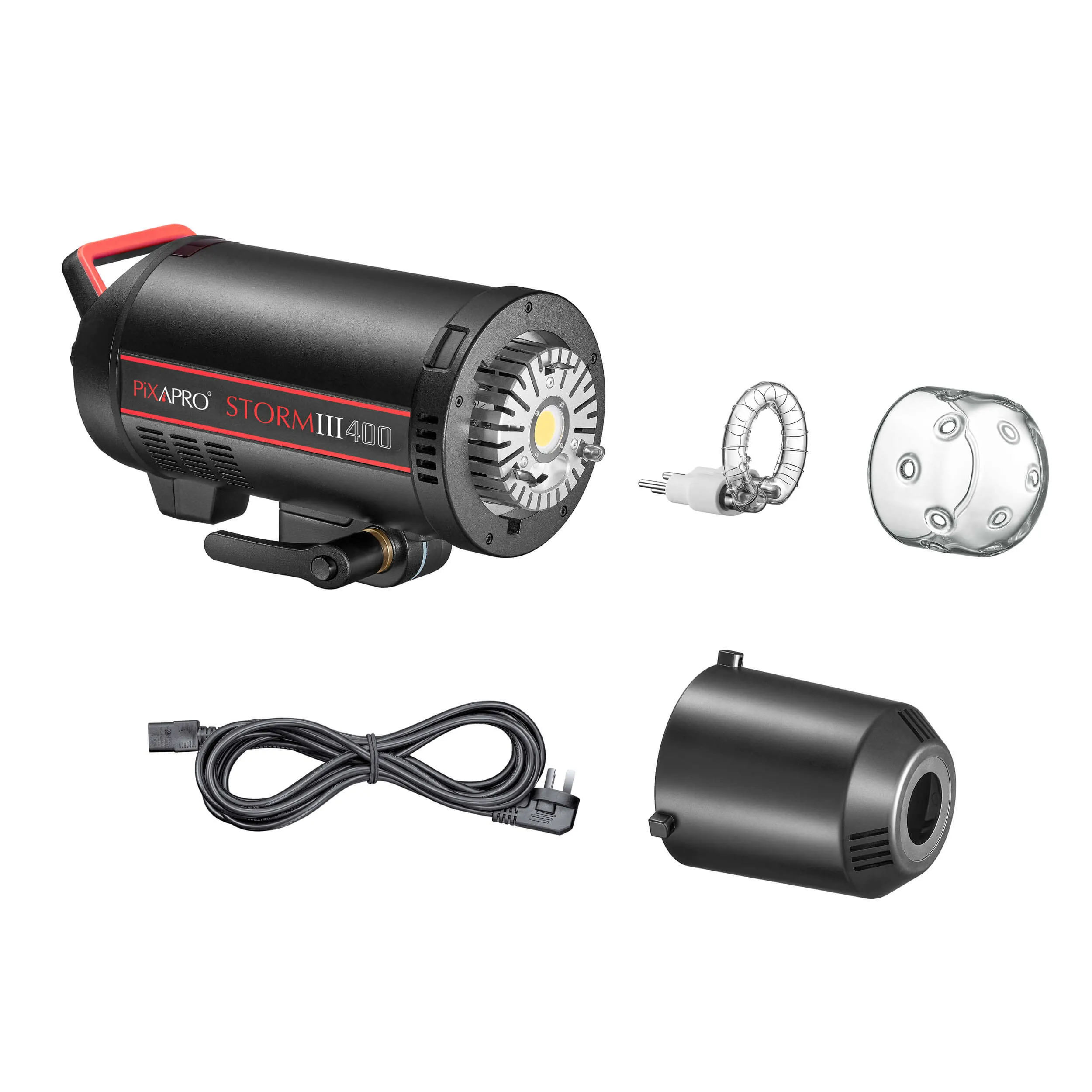 STORM400 MKIII Double Flash Kit Umbrella & Softbox By PixaPro - CLEARANCE