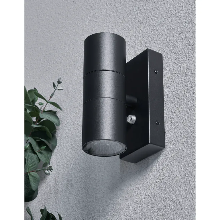 Strasbourg Up & Down Wall Light With Photocell - Black