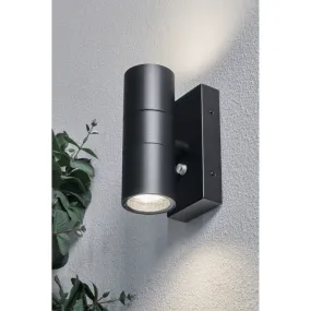 Strasbourg Up & Down Wall Light With Photocell - Black