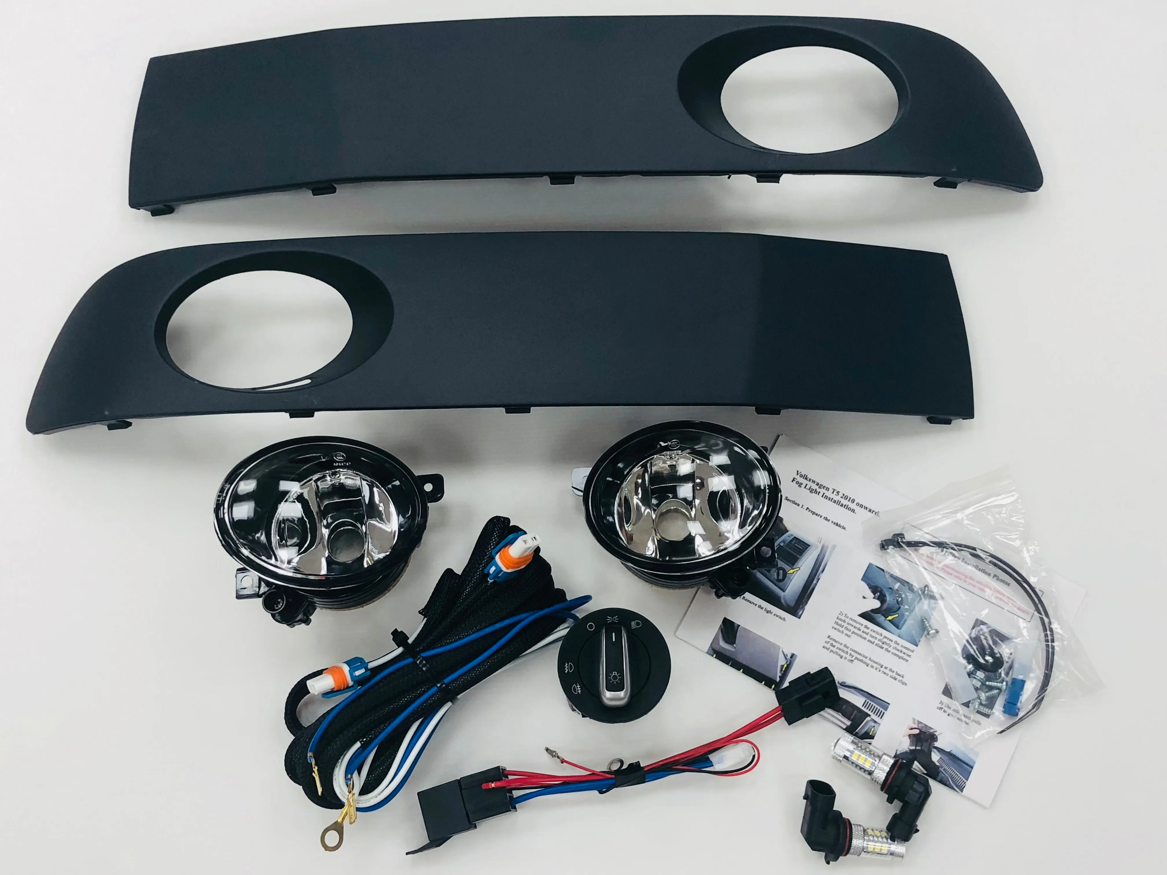 T5 To T5.1 Commercial Premium Facelift Kit Satin Black Bumper (OE Headlights Upgraded Bulbs)