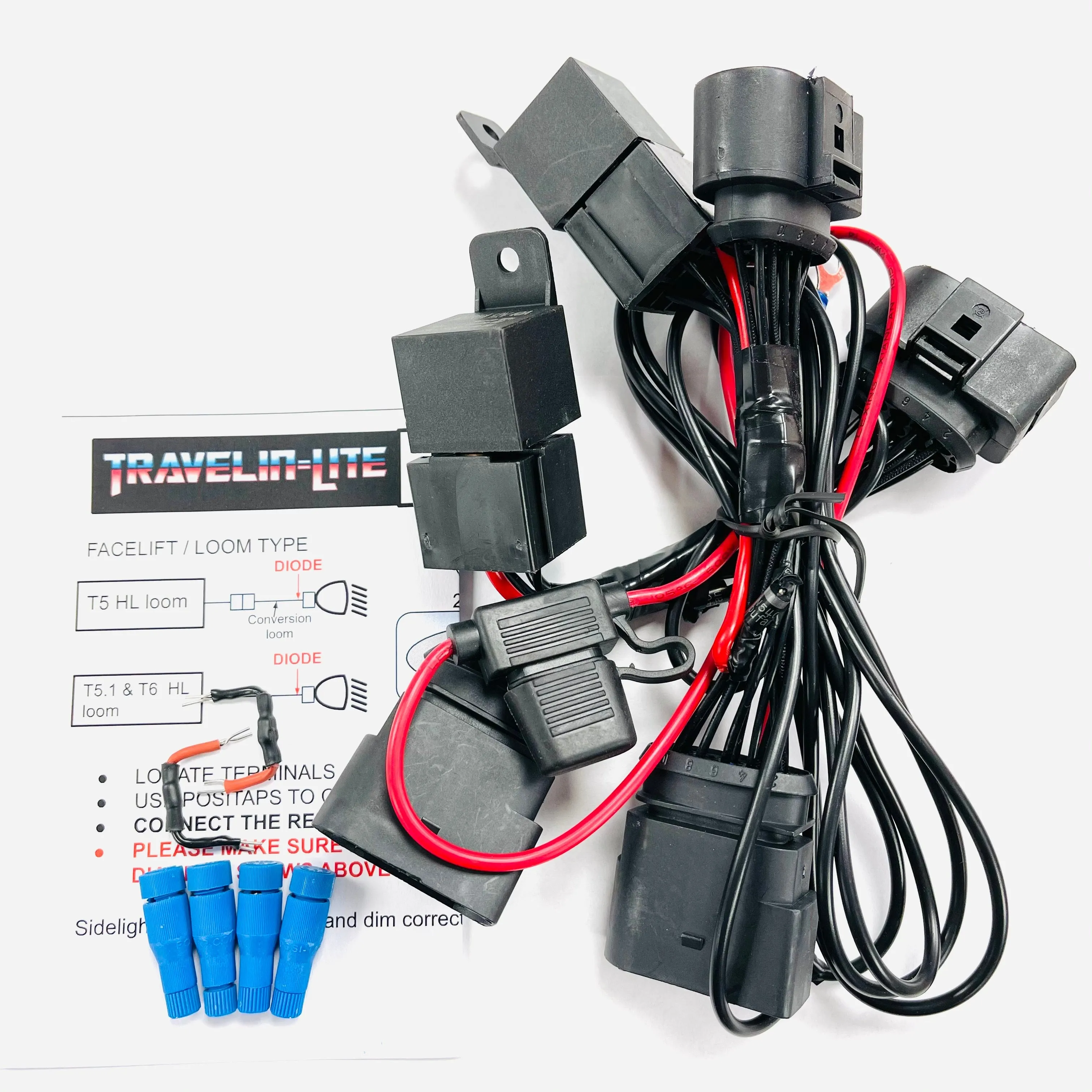 T5.1 To T6.1 Premium Facelift Kit (TL Splitter, DRL Headlights, Gloss Black Grilles)