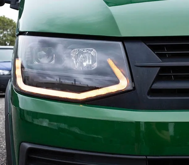 T6 LED DRL Headlights V3 Black Edition With LED 6000k Dipped / Full Beam Bulbs & Tailgate LED rear lights