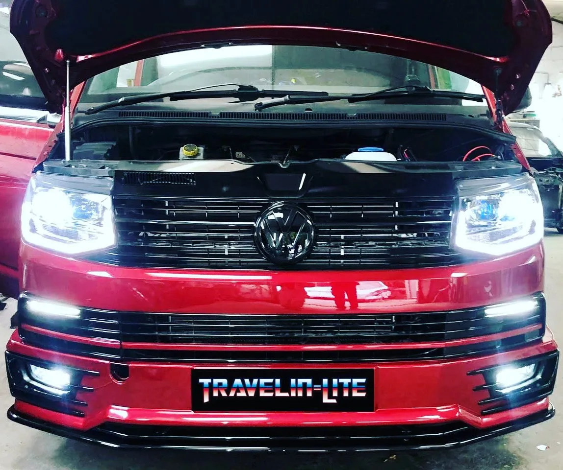 T6 LED DRL Headlights V3 Black Edition With LED 6000k Dipped / Full Beam Bulbs & Tailgate LED rear lights