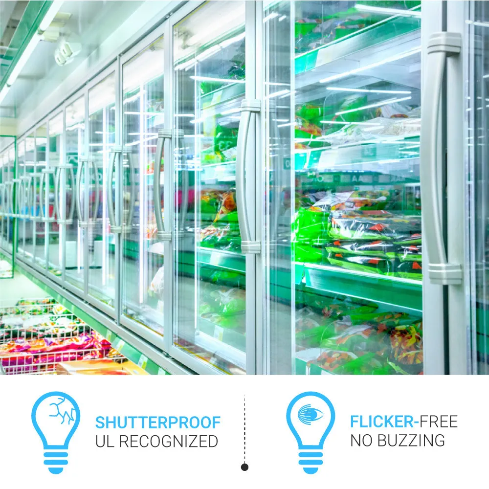 T8 LED Freezer/Cooler Tube - 6ft 40W 5000k - V Shape Clear 4800 Lumens - Rebate Eligible