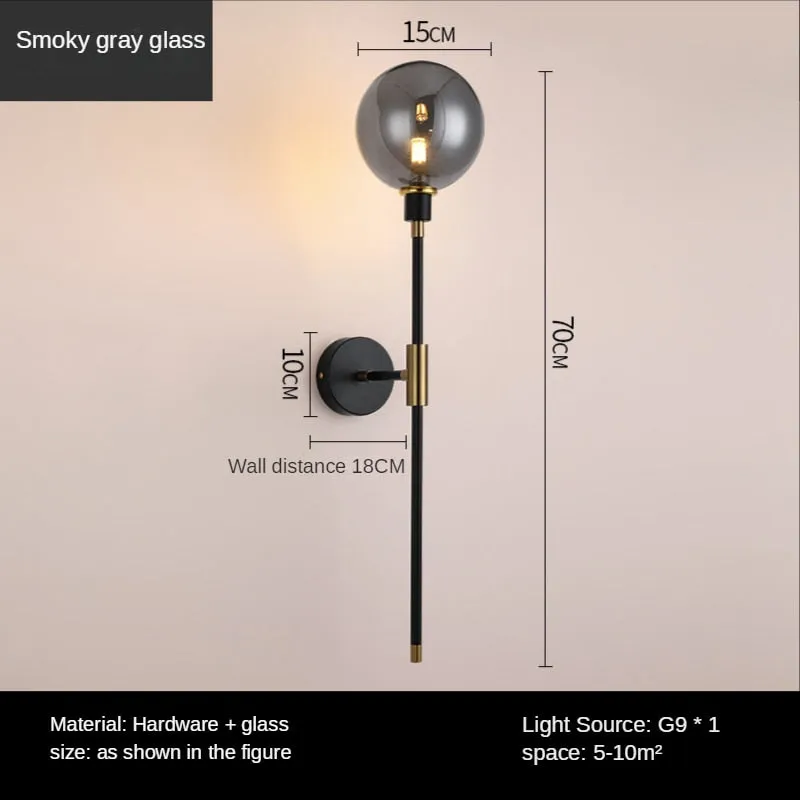 The Shadow - Modern Wall Light Glass Ball Led Nordic Aisle Corridor