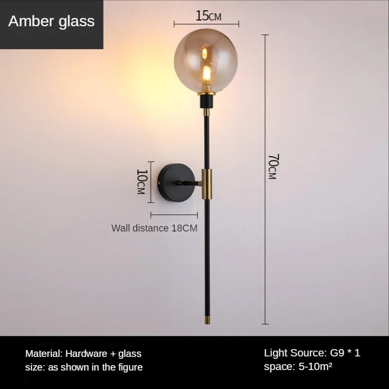 The Shadow - Modern Wall Light Glass Ball Led Nordic Aisle Corridor