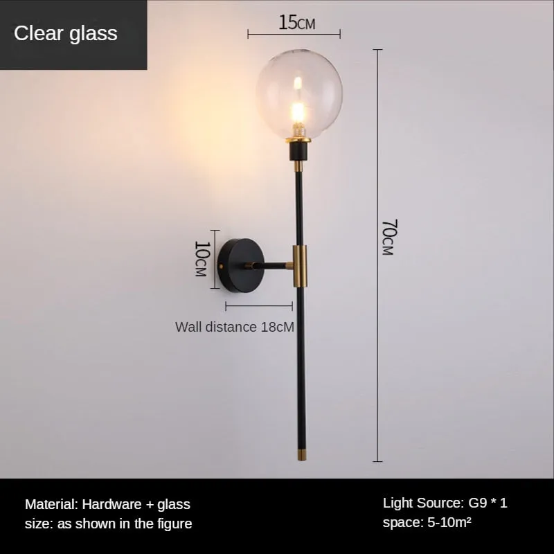 The Shadow - Modern Wall Light Glass Ball Led Nordic Aisle Corridor