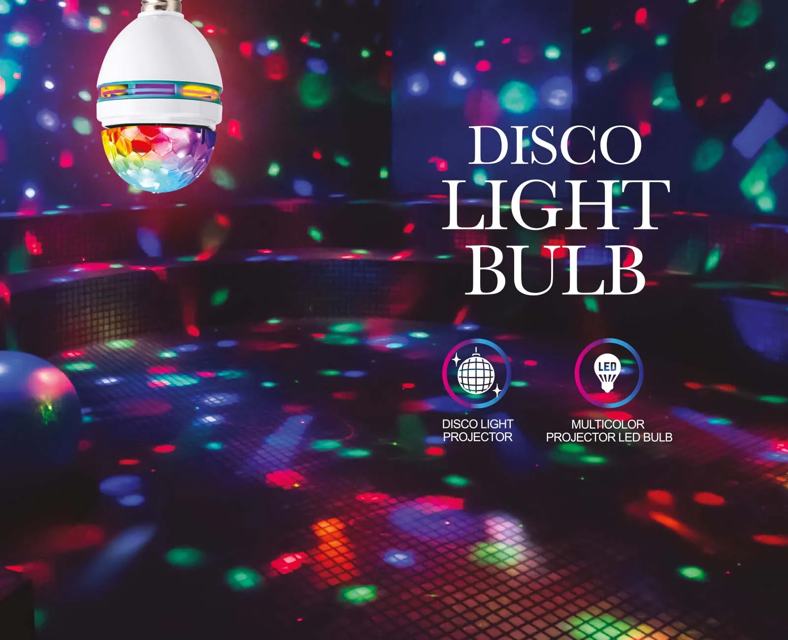 TOPTECH Disco Light Bulb, Star Projector Rotating Bluetooth Speaker for Party & Night Light