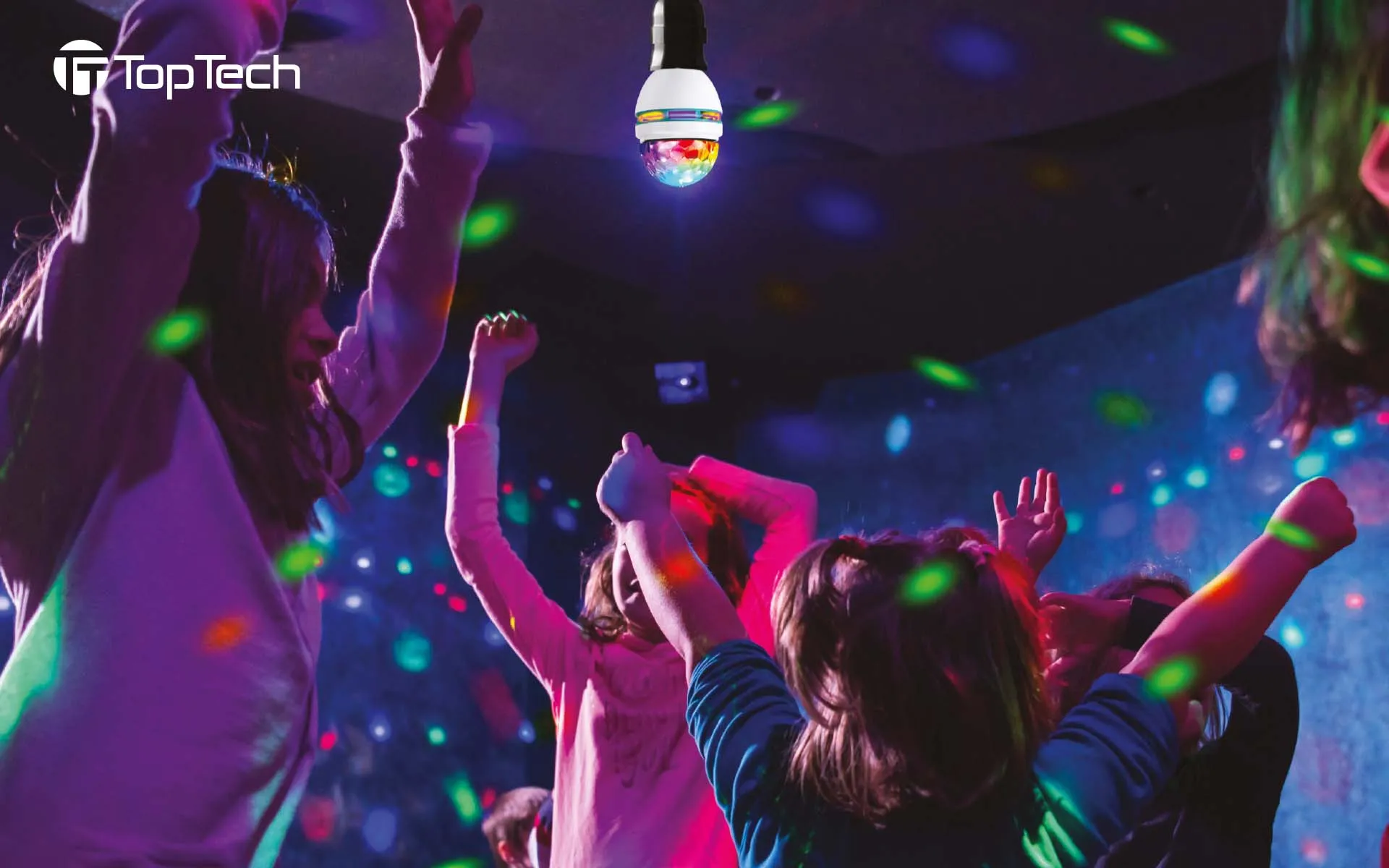 TOPTECH Disco Light Bulb, Star Projector Rotating Bluetooth Speaker for Party & Night Light