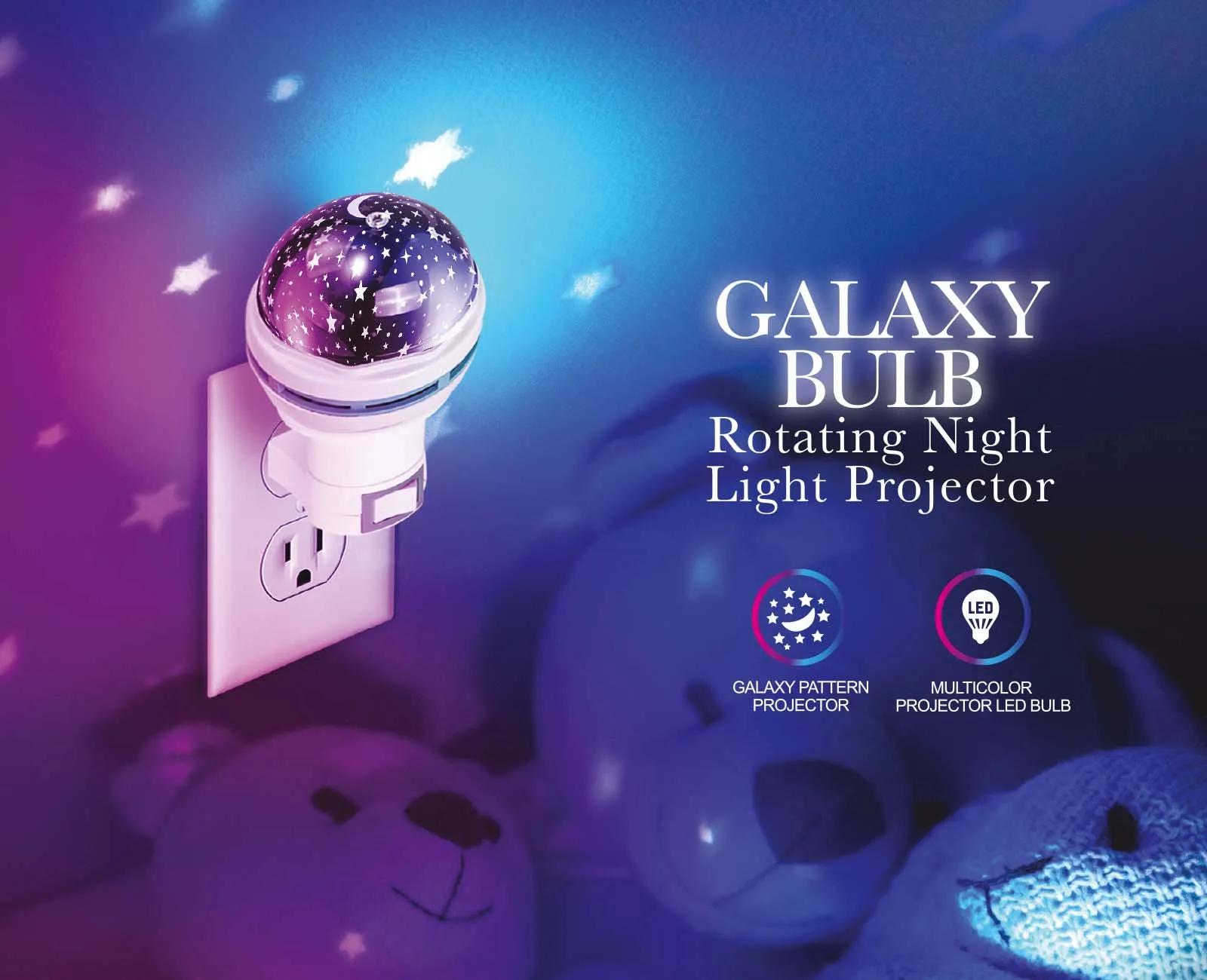 TOPTECH Star Projector Galaxy Bulb with Bluetooth Speaker, Night Light & Lighting Shows