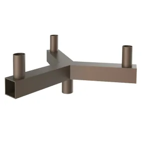 Triple 120 Degree Square Vertical Tenon Adapter, Bronze