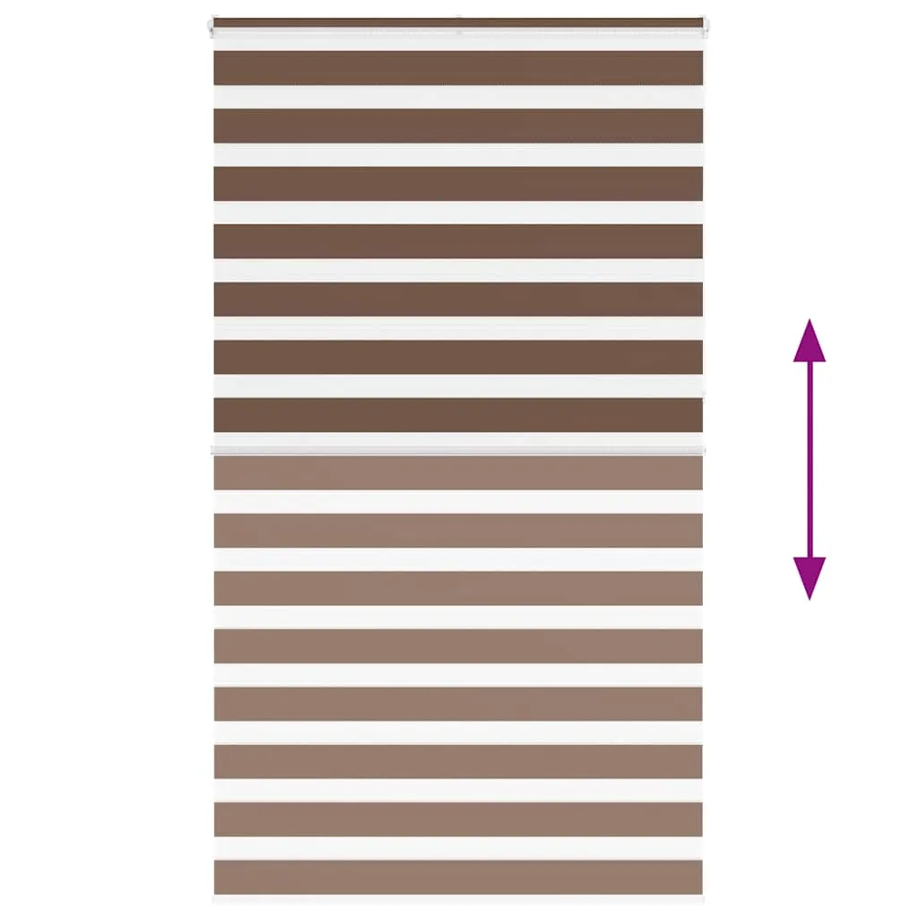 vidaXL Zebra Blind Brown 120x230 cm Fabric Width 115.9 cm Polyester