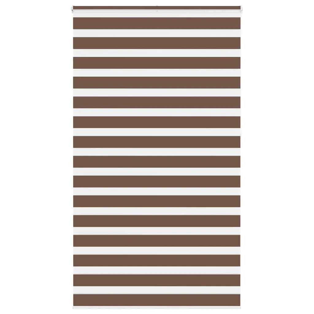 vidaXL Zebra Blind Brown 120x230 cm Fabric Width 115.9 cm Polyester