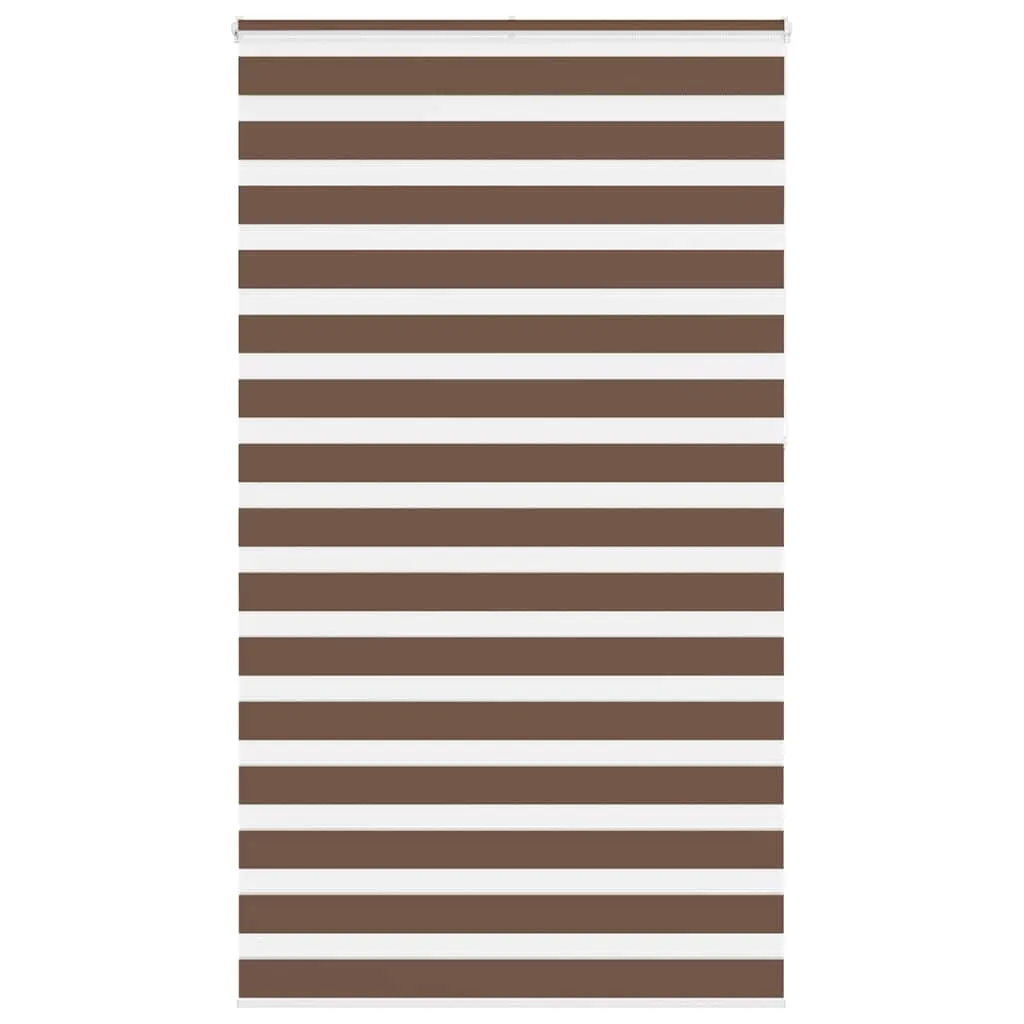 vidaXL Zebra Blind Brown 130x230 cm Fabric Width 125.9 cm Polyester