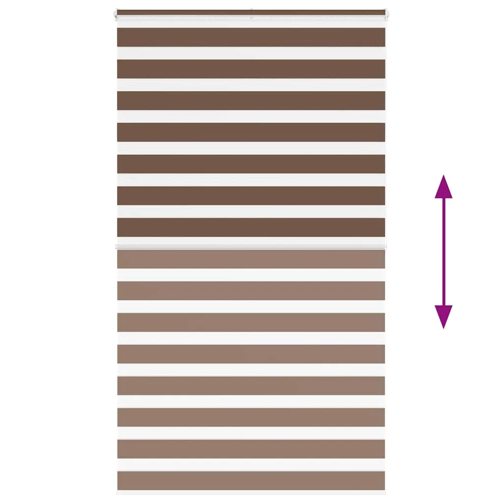 vidaXL Zebra Blind Brown 135x200 cm Fabric Width 130.9 cm Polyester