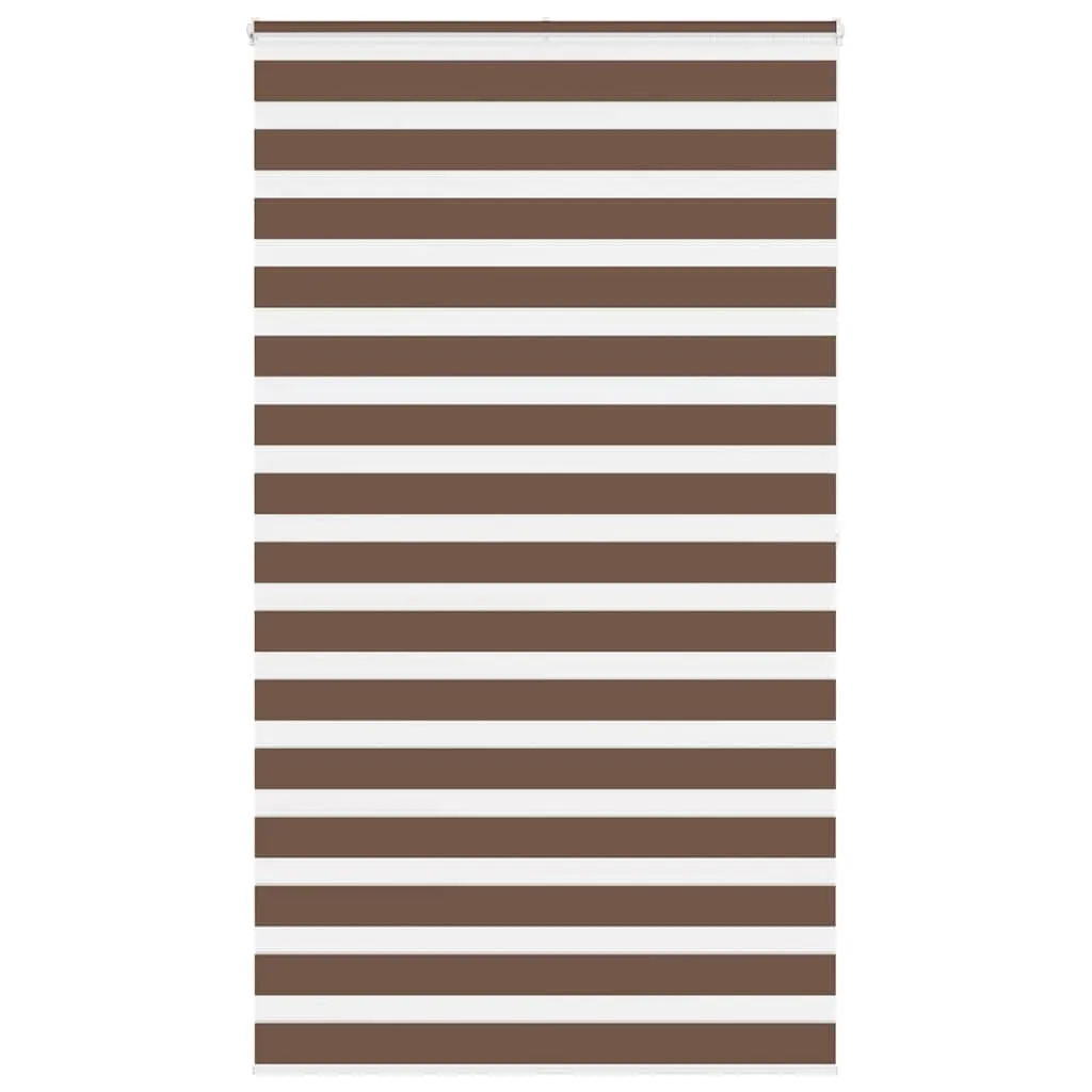 vidaXL Zebra Blind Brown 135x200 cm Fabric Width 130.9 cm Polyester