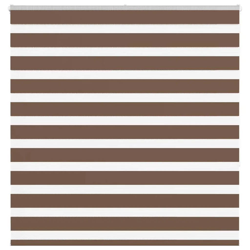 vidaXL Zebra Blind Brown 140x150 cm Fabric Width 135.9 cm Polyester