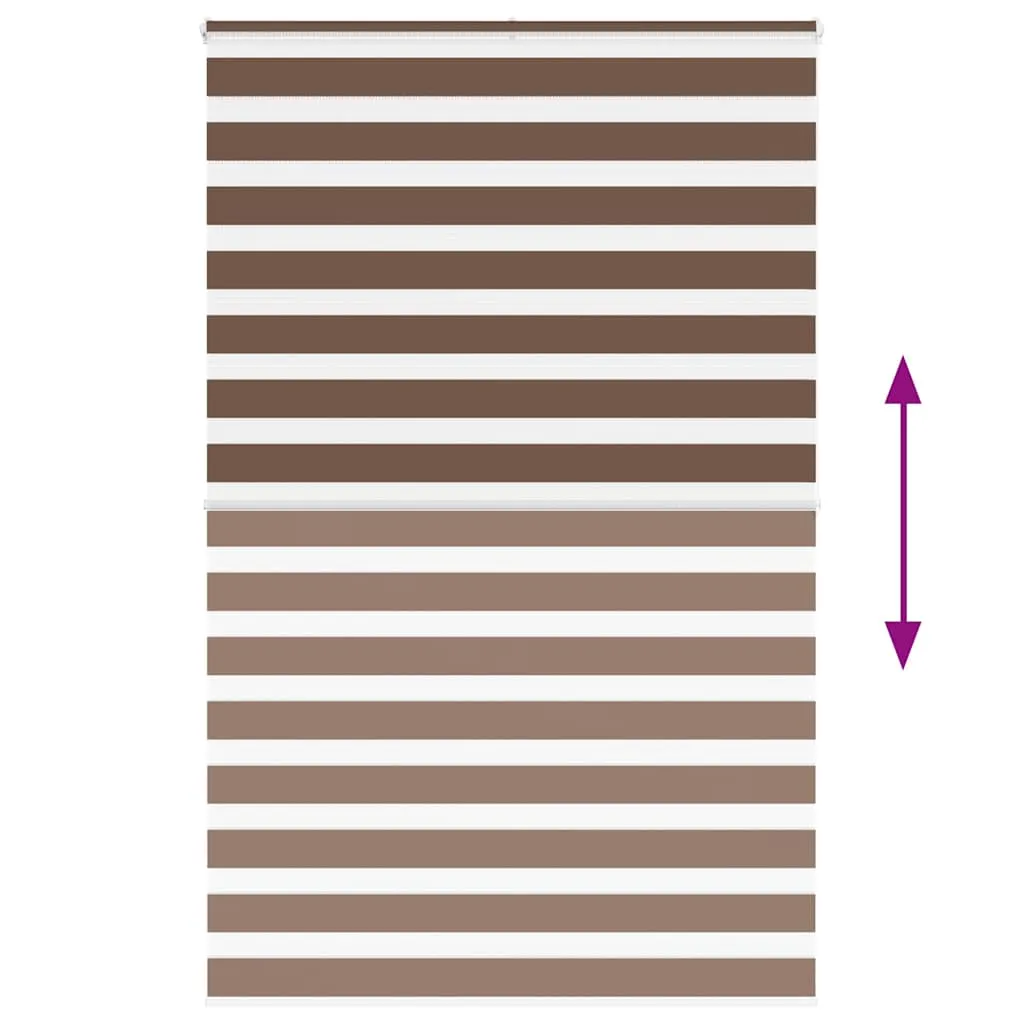 vidaXL Zebra Blind Brown 145x200 cm Fabric Width 140.9 cm Polyester