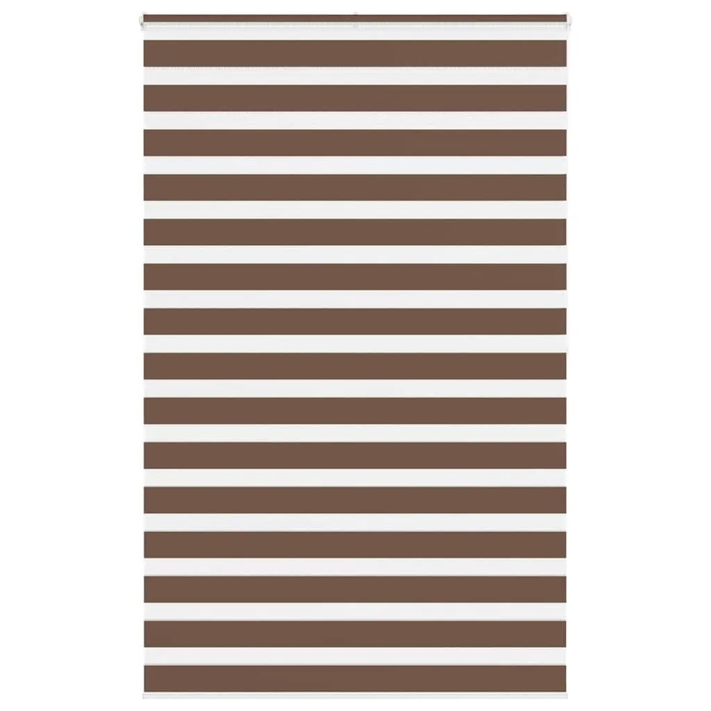vidaXL Zebra Blind Brown 145x200 cm Fabric Width 140.9 cm Polyester
