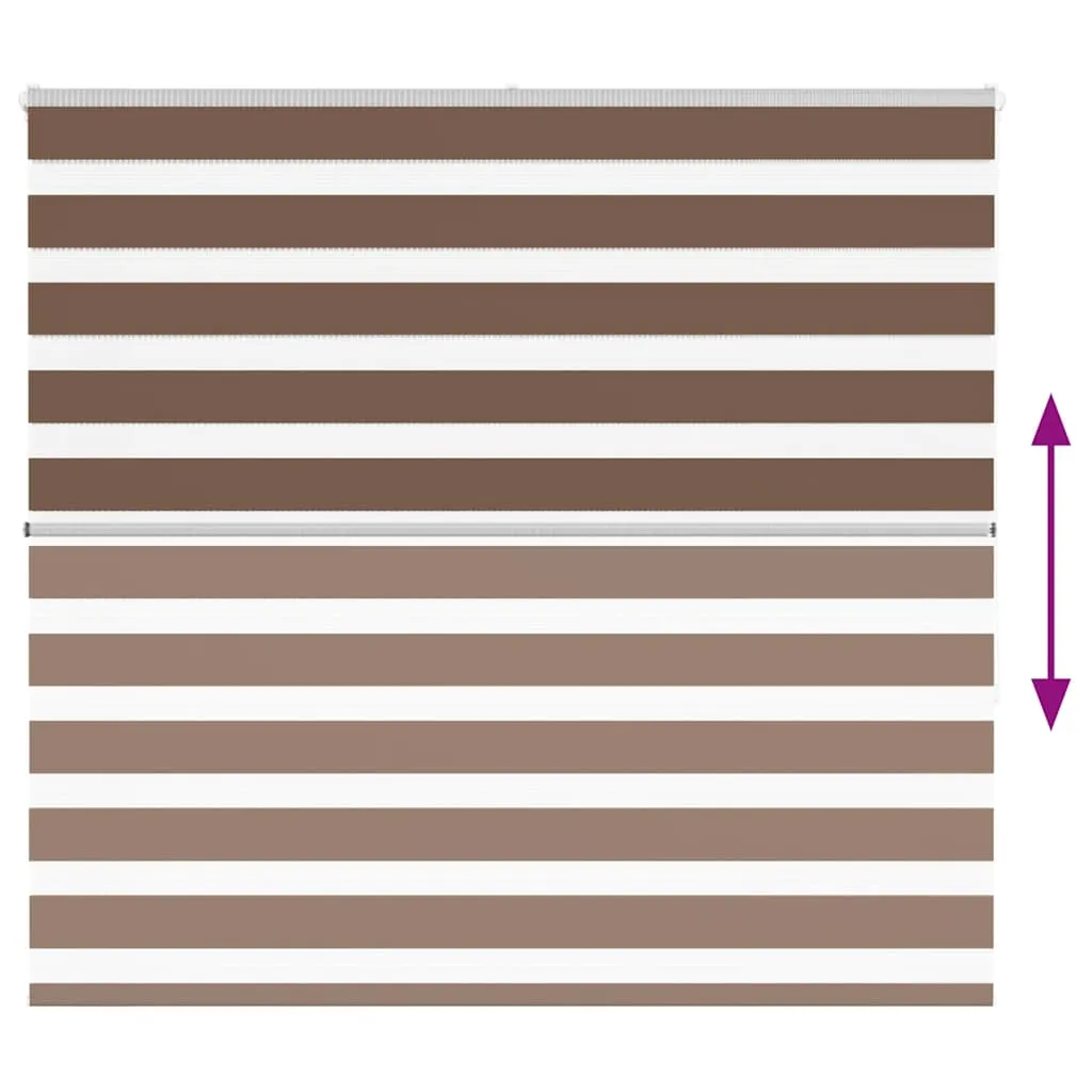 vidaXL Zebra Blind Brown 155x150 cm Fabric Width 150.9 cm Polyester