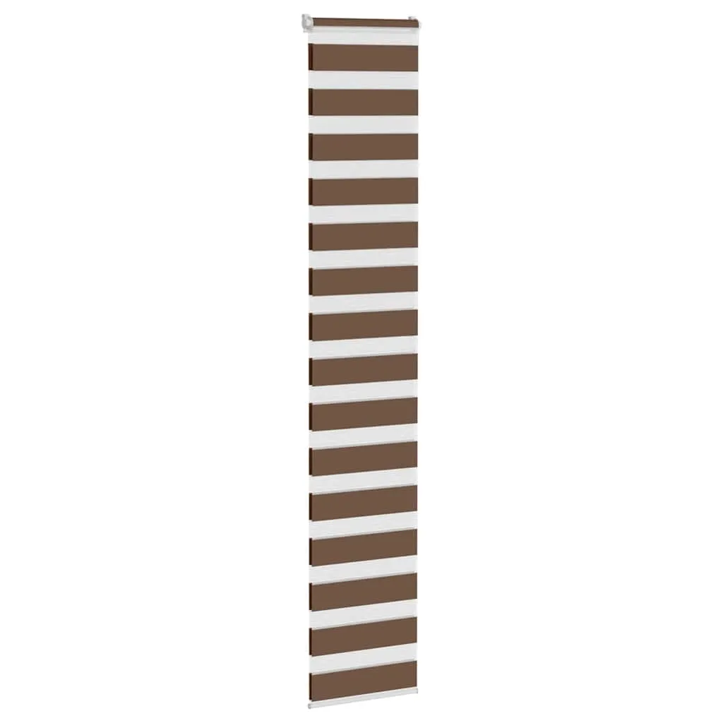 vidaXL Zebra Blind Brown 40x200 cm Fabric Width 35.9 cm Polyester