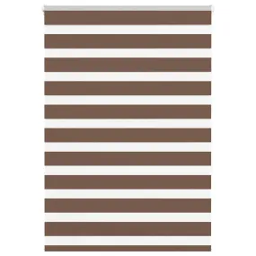 vidaXL Zebra Blind Brown 95x150 cm Fabric Width 90.9 cm Polyester