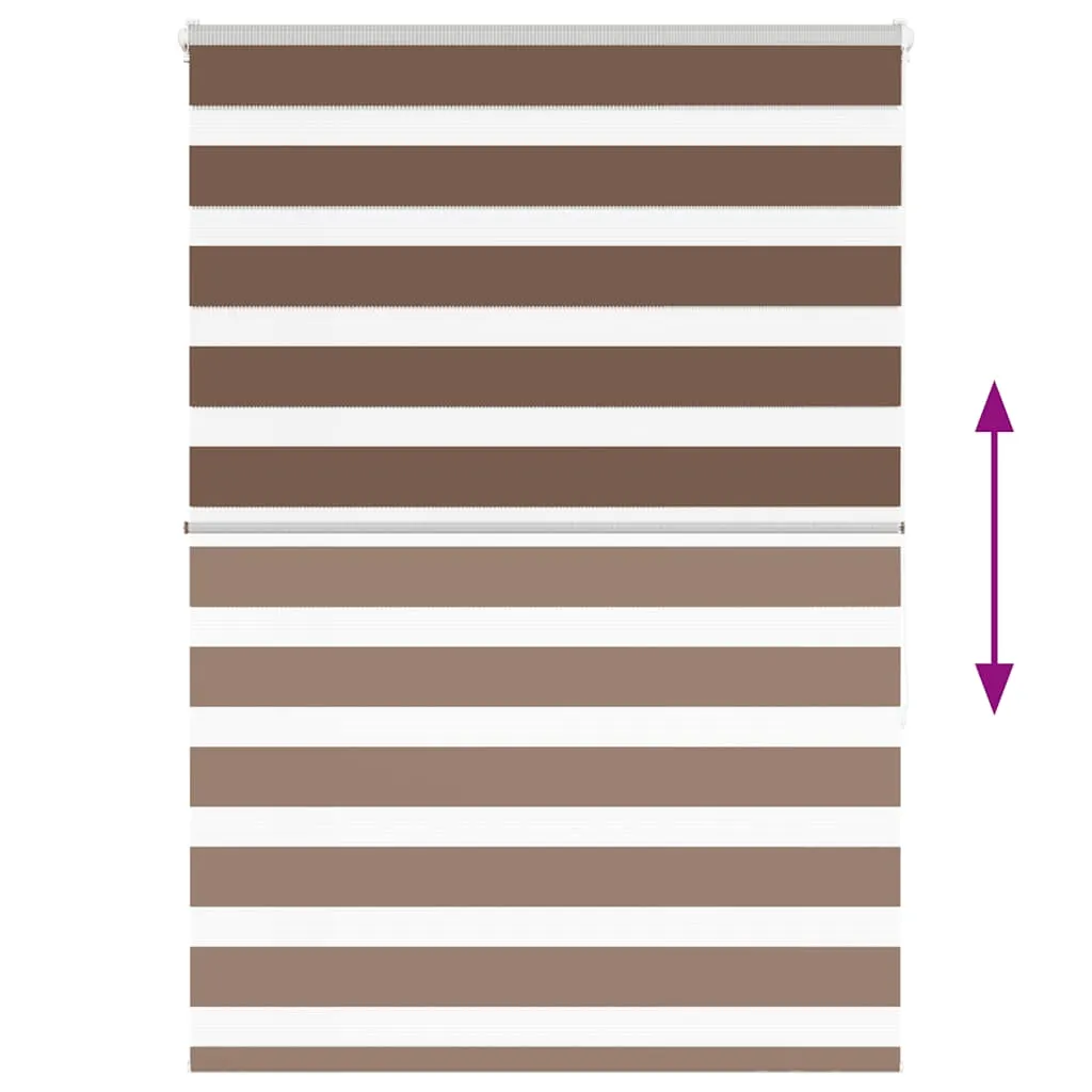 vidaXL Zebra Blind Brown 95x150 cm Fabric Width 90.9 cm Polyester