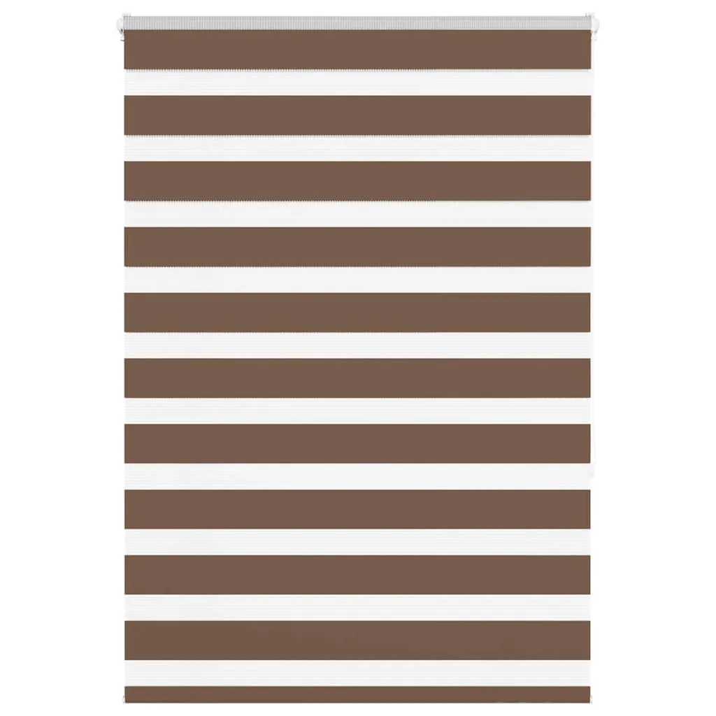 vidaXL Zebra Blind Brown 95x150 cm Fabric Width 90.9 cm Polyester