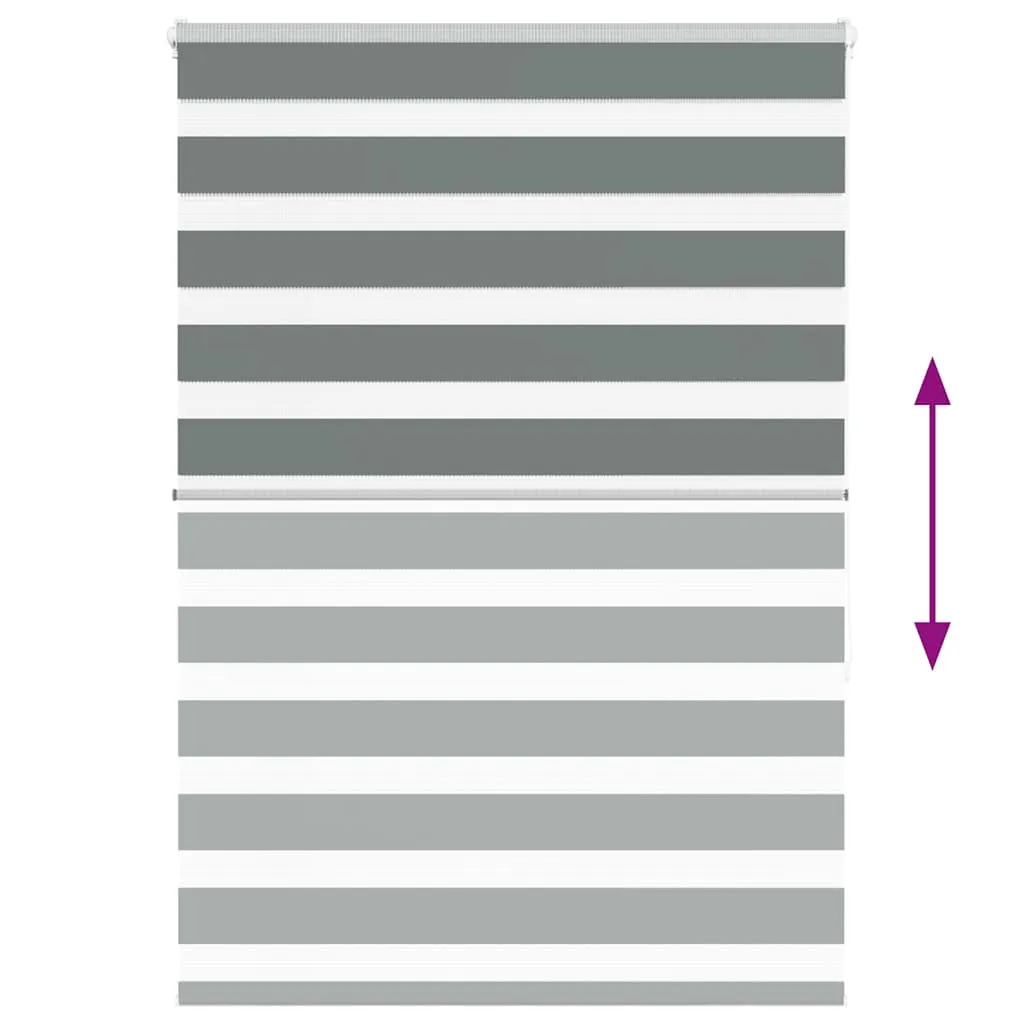 vidaXL Zebra Blind Dark Grey 105x150 cm Fabric Width 100.9 cm Polyester