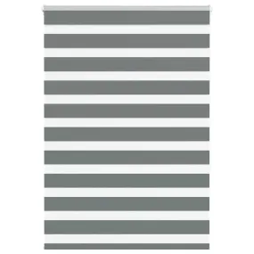 vidaXL Zebra Blind Dark Grey 105x150 cm Fabric Width 100.9 cm Polyester