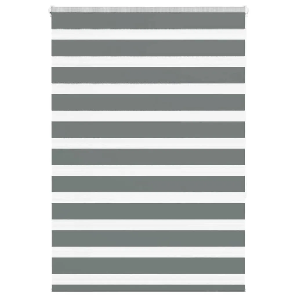 vidaXL Zebra Blind Dark Grey 105x150 cm Fabric Width 100.9 cm Polyester