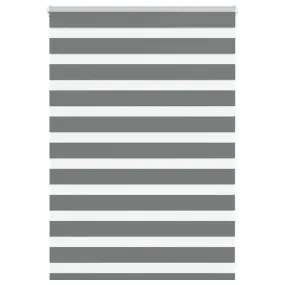 vidaXL Zebra Blind Dark Grey 115x100 cm Fabric Width 110.9 cm Polyester