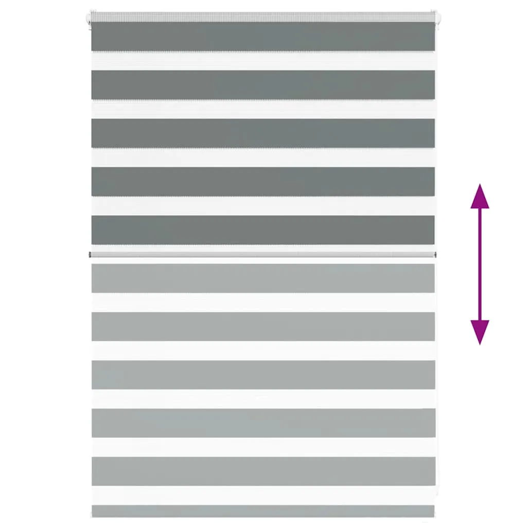vidaXL Zebra Blind Dark Grey 115x100 cm Fabric Width 110.9 cm Polyester