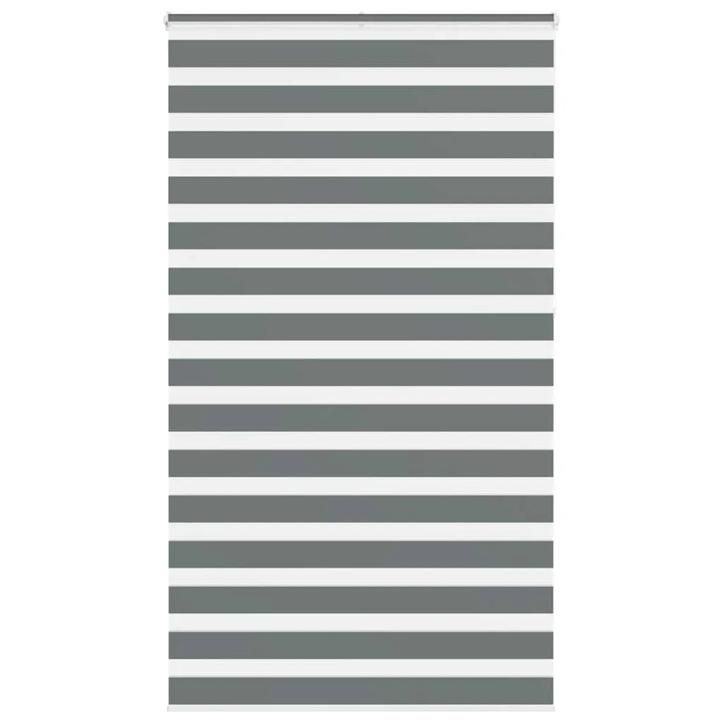 vidaXL Zebra Blind Dark Grey 135x230 cm Fabric Width 130.9 cm Polyester