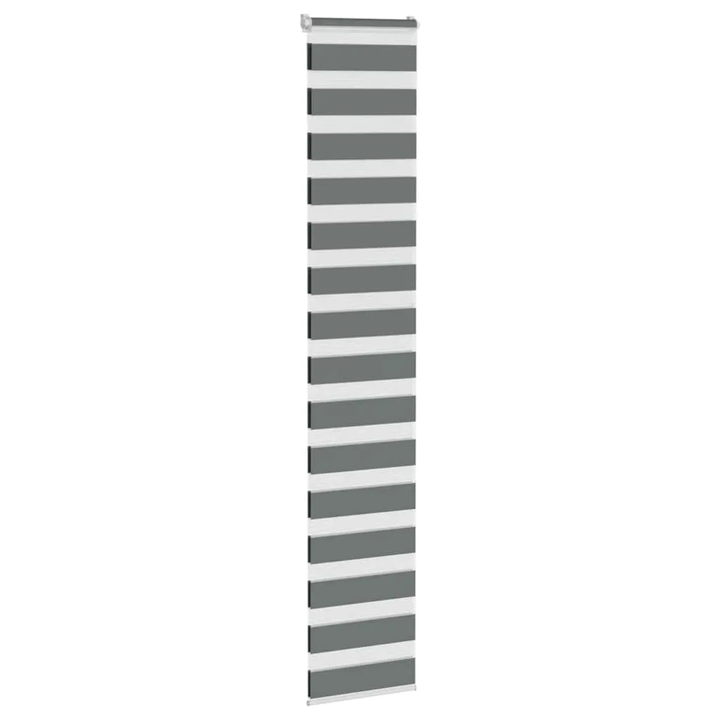 vidaXL Zebra Blind Dark Grey 50x230 cm Fabric Width 45.9 cm Polyester