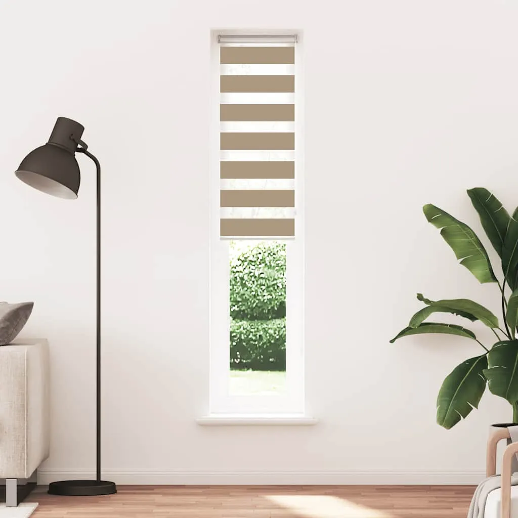 vidaXL Zebra Blind Sand Brown 40x230 cm Fabric Width 35.9 cm Polyester