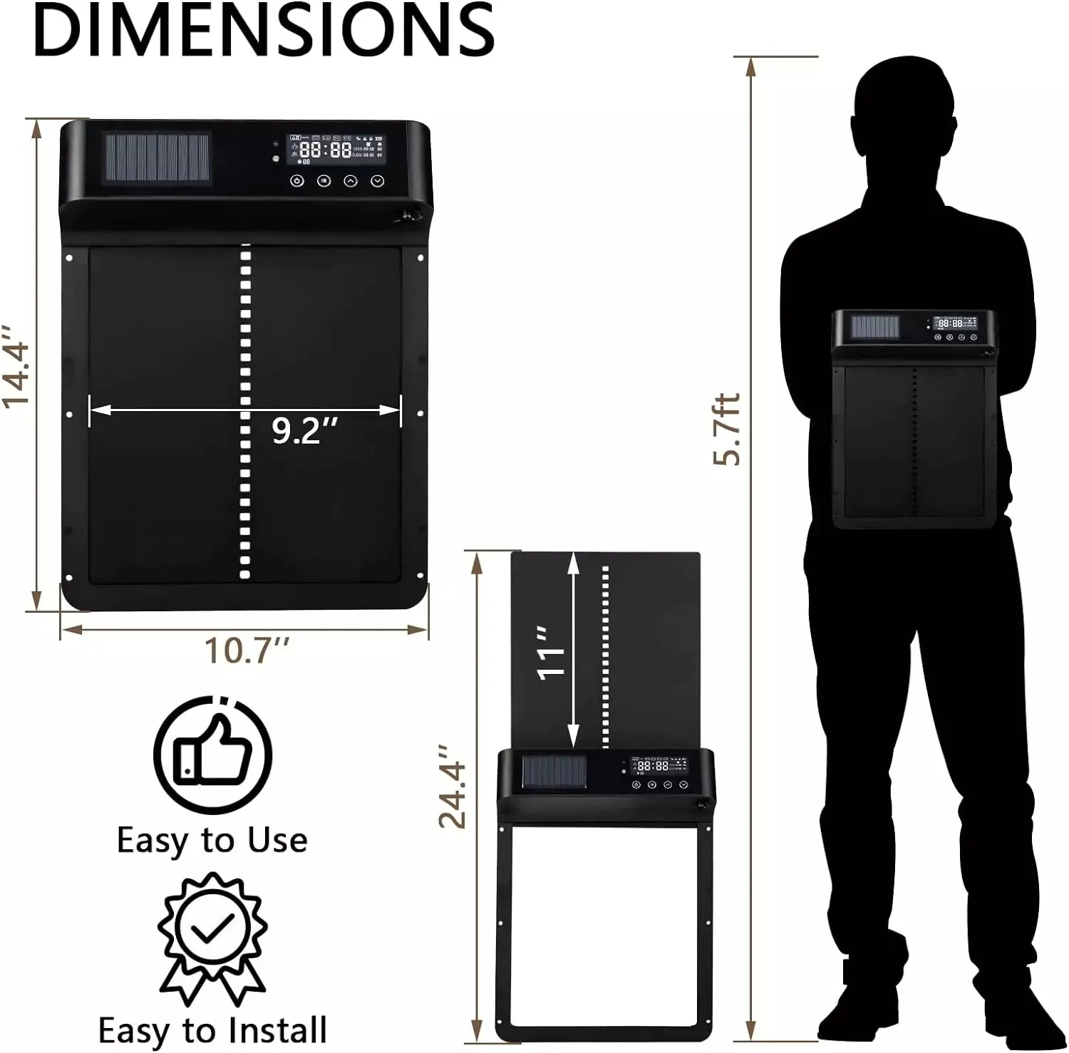 VITESSE Automatic Chicken Coop Door, Solar Powered Chicken Door with Timer & Light Sensor