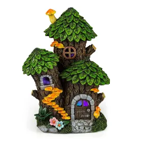 Solar-Powered LED Garden Light: Mystical Gnome Fairy House with Color-Changing Design for Outdoor Décor