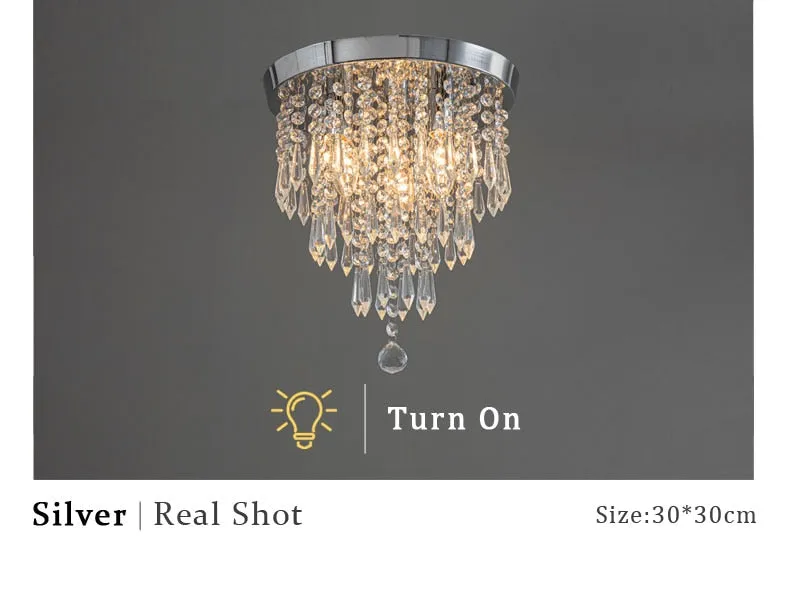WCUS Golden Ceiling Light Hanging Crystal Ceiling Lamp